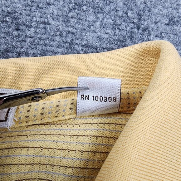 Peter Millar Shirt Men Large Yellow Micro Dot Polo Short Sleeve Performance Golf - Picture 16 of 16